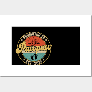 Promoted To Pawpaw 2024 Pregnancy New First Pawpaw Retro Posters and Art